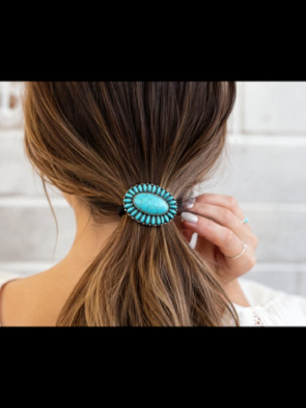 TIPI Turquoise Concho Western Hair Tie NWT - Picture 3 of 3